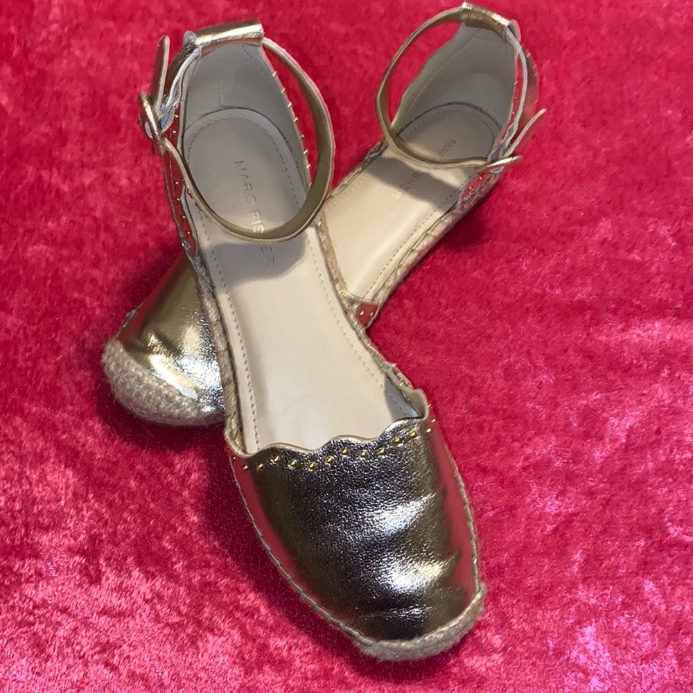 Marc Fisher Leather Espadrilles with Ankle Strap- Jarquis
